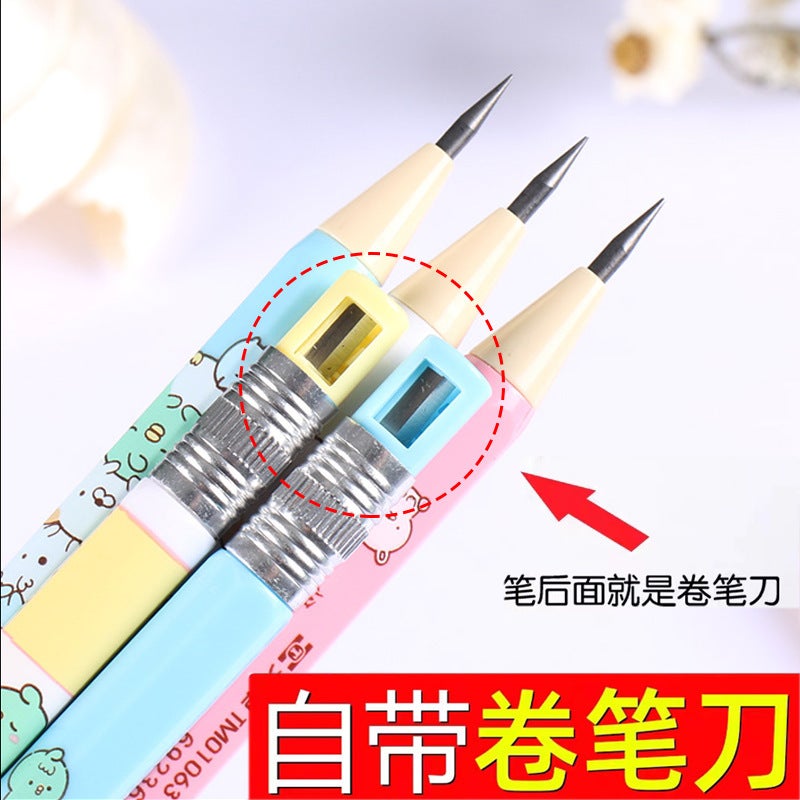 2.0 Mechanical Pencil Primary School Student Cartoon Cut-Free 01063 Tuanzi Family Biological Cute Thick Core Pencil Supplier - Image 3
